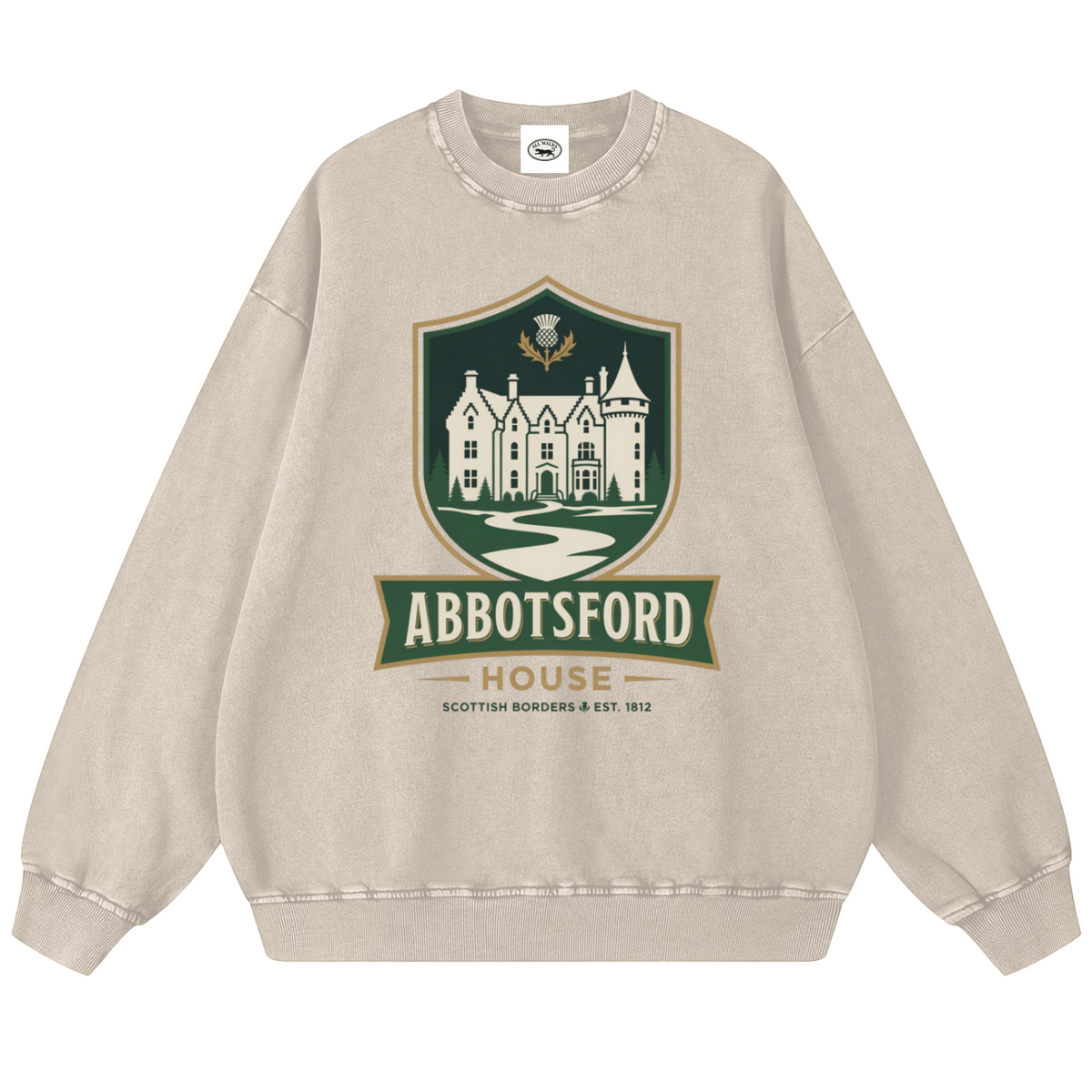 Scottish Abbotsford Snow Washed Oversized Crew
