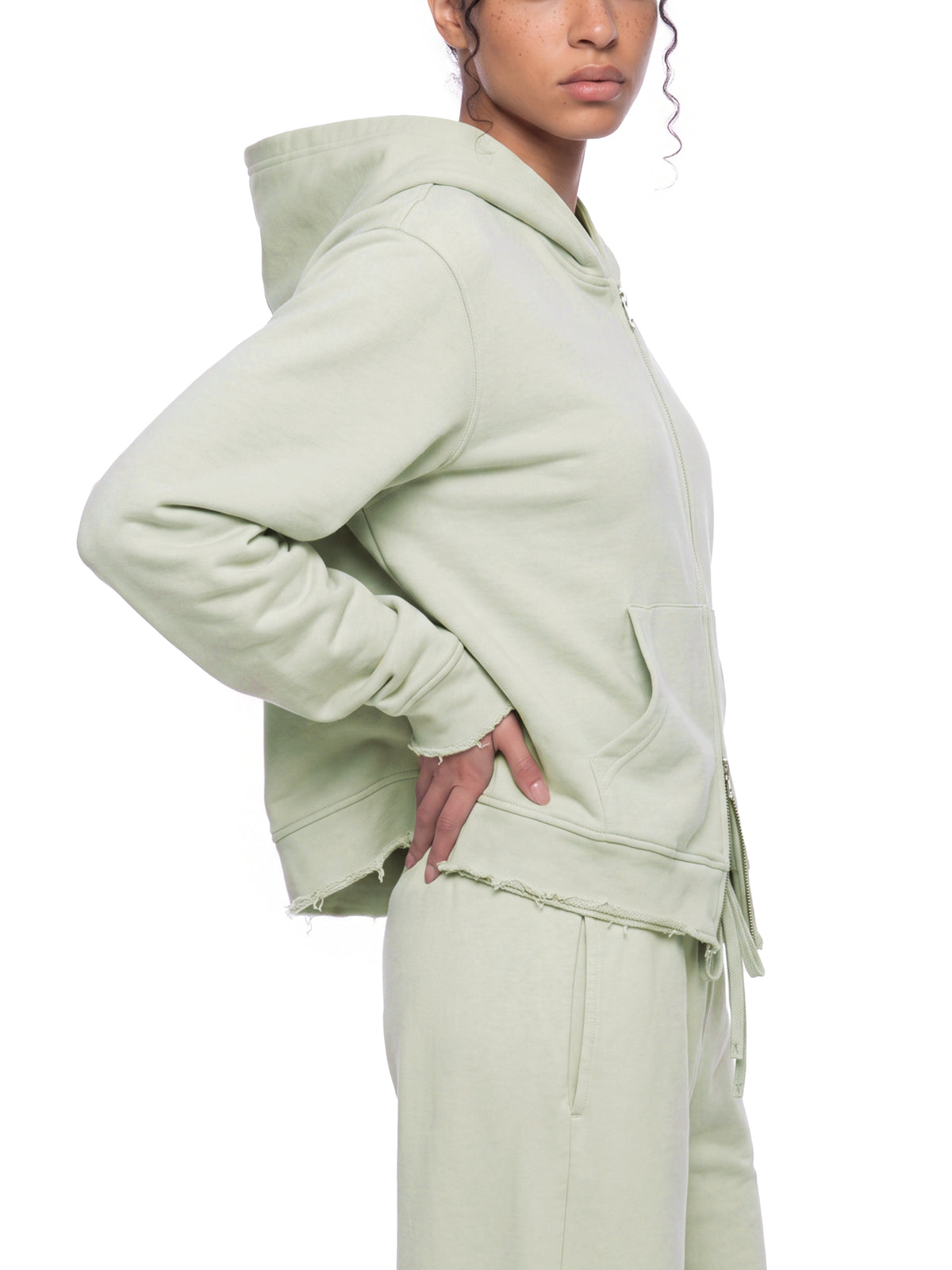 WMNS Raw Edge Full Zip Hoodie